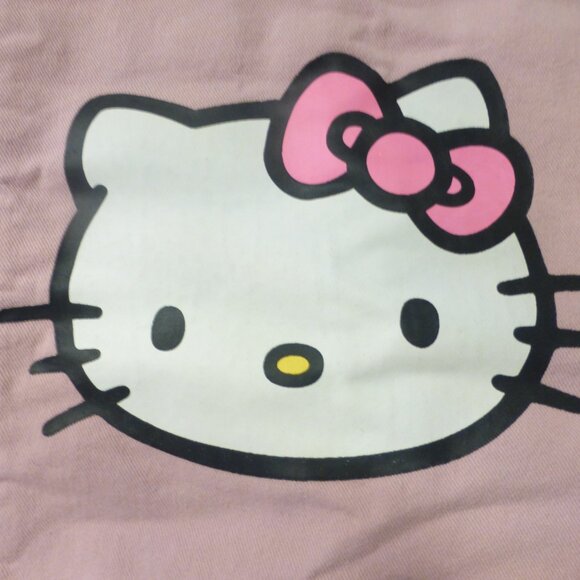 HELLO KITTY x SHEIN colour block pastel purple, pink and white denim jacket - Picture 11 of 13